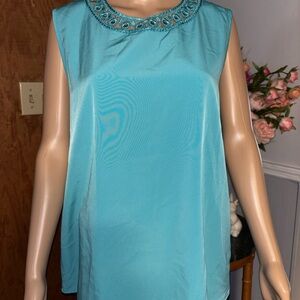 Women's Turquoise Crochet-Neck Camisole